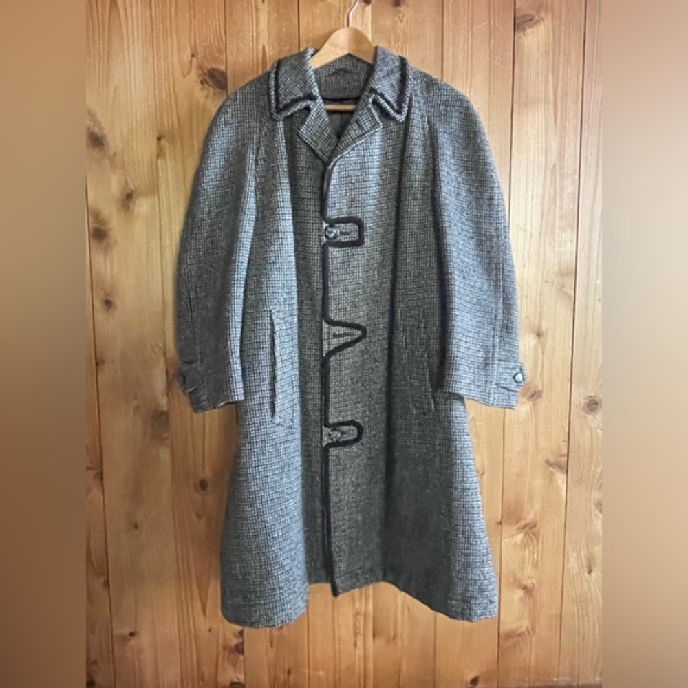 Harris Tweed Handwoven 100% Pure Scottish Wool 1950s Overcoat